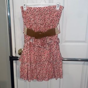 Strapless floral dress